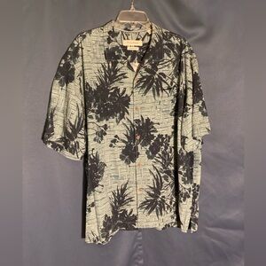 Tropical Print Button-Up Shirt
